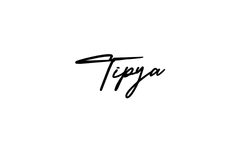 You should practise on your own different ways (AmerikaSignatureDemo-Regular) to write your name (Tipya) in signature. don't let someone else do it for you. Tipya signature style 3 images and pictures png