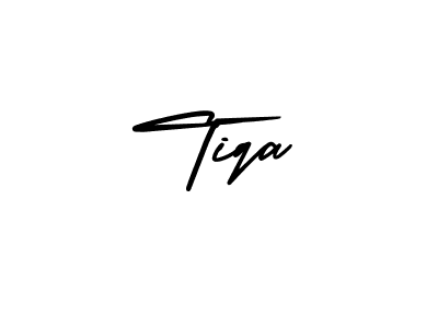 It looks lik you need a new signature style for name Tiqa. Design unique handwritten (AmerikaSignatureDemo-Regular) signature with our free signature maker in just a few clicks. Tiqa signature style 3 images and pictures png