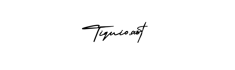 You should practise on your own different ways (AmerikaSignatureDemo-Regular) to write your name (Tiquio,ast) in signature. don't let someone else do it for you. Tiquio,ast signature style 3 images and pictures png