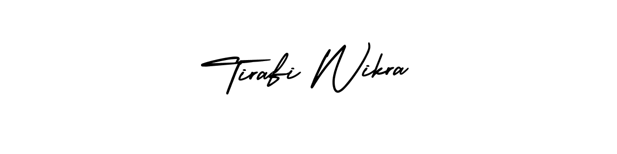 This is the best signature style for the Tirafi Wikra name. Also you like these signature font (AmerikaSignatureDemo-Regular). Mix name signature. Tirafi Wikra signature style 3 images and pictures png