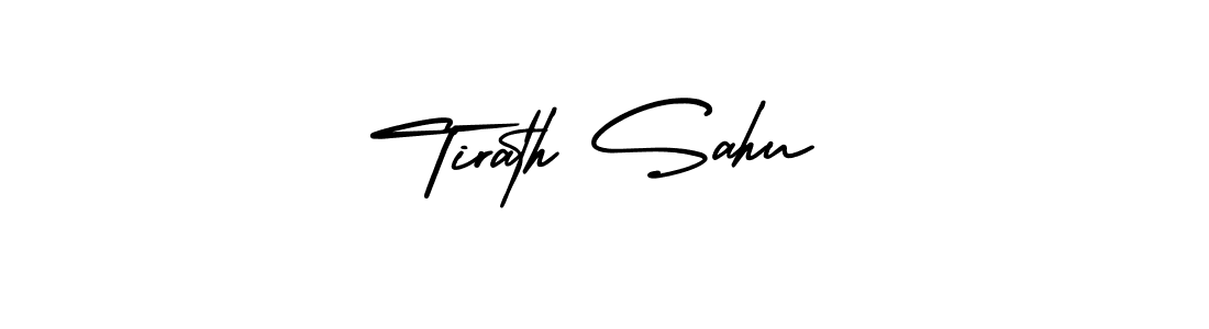 if you are searching for the best signature style for your name Tirath Sahu. so please give up your signature search. here we have designed multiple signature styles  using AmerikaSignatureDemo-Regular. Tirath Sahu signature style 3 images and pictures png