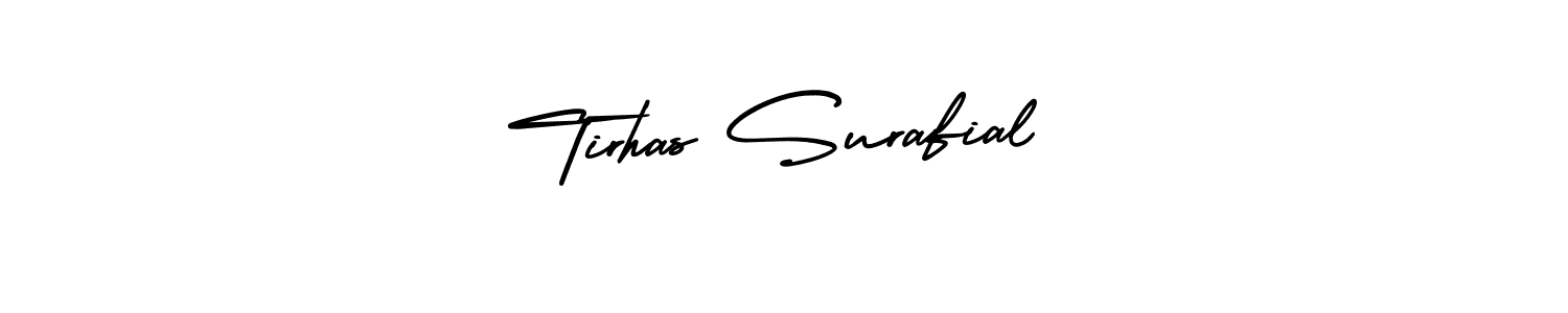 It looks lik you need a new signature style for name Tirhas Surafial. Design unique handwritten (AmerikaSignatureDemo-Regular) signature with our free signature maker in just a few clicks. Tirhas Surafial signature style 3 images and pictures png