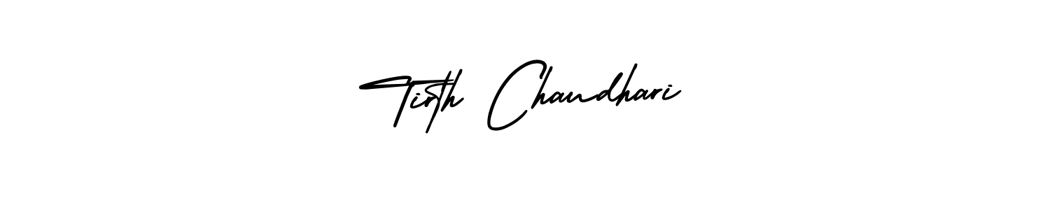 How to make Tirth Chaudhari name signature. Use AmerikaSignatureDemo-Regular style for creating short signs online. This is the latest handwritten sign. Tirth Chaudhari signature style 3 images and pictures png