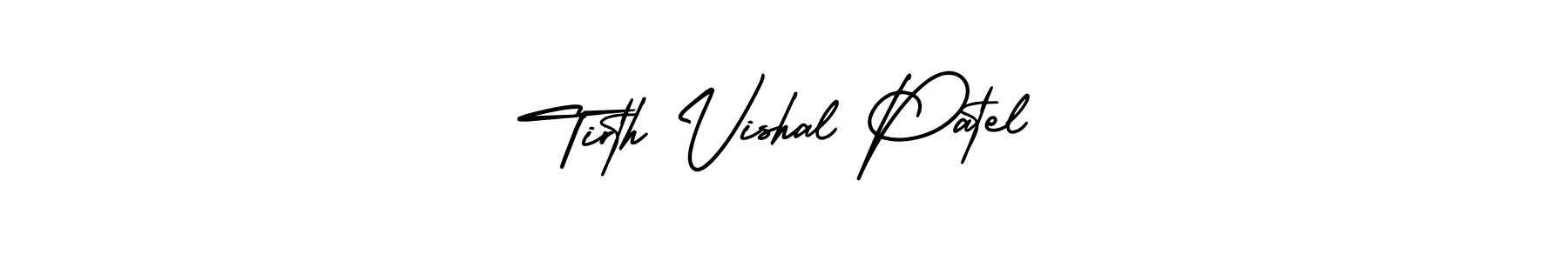 AmerikaSignatureDemo-Regular is a professional signature style that is perfect for those who want to add a touch of class to their signature. It is also a great choice for those who want to make their signature more unique. Get Tirth Vishal Patel name to fancy signature for free. Tirth Vishal Patel signature style 3 images and pictures png