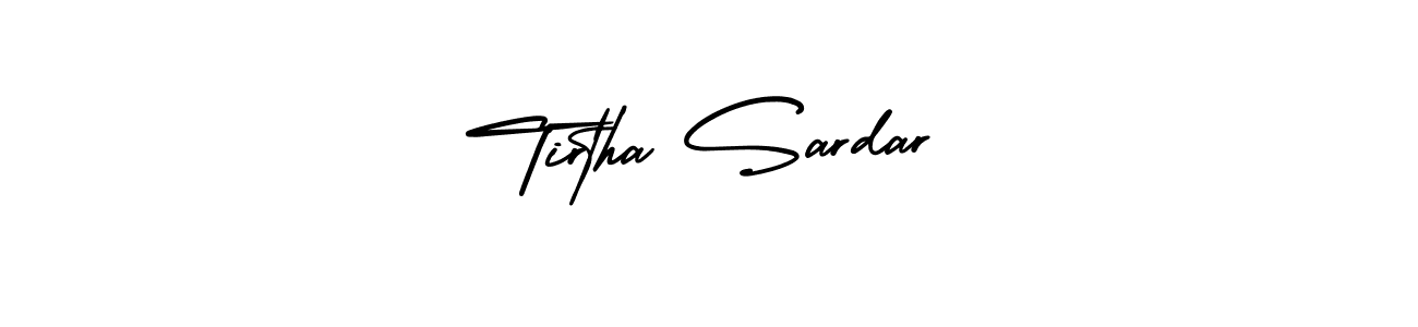 How to Draw Tirtha Sardar signature style? AmerikaSignatureDemo-Regular is a latest design signature styles for name Tirtha Sardar. Tirtha Sardar signature style 3 images and pictures png