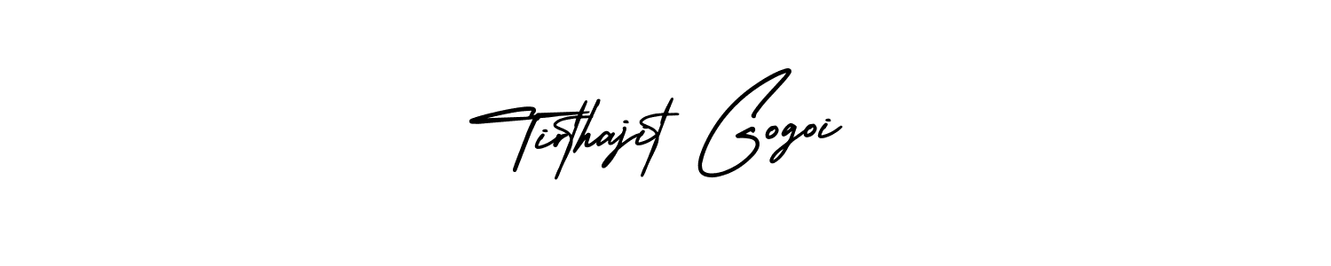 Make a beautiful signature design for name Tirthajit Gogoi. With this signature (AmerikaSignatureDemo-Regular) style, you can create a handwritten signature for free. Tirthajit Gogoi signature style 3 images and pictures png