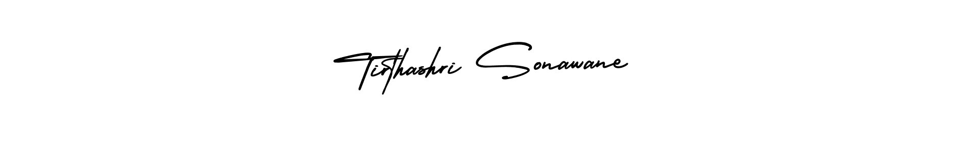 How to make Tirthashri Sonawane signature? AmerikaSignatureDemo-Regular is a professional autograph style. Create handwritten signature for Tirthashri Sonawane name. Tirthashri Sonawane signature style 3 images and pictures png
