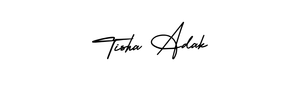 Also You can easily find your signature by using the search form. We will create Tisha Adak name handwritten signature images for you free of cost using AmerikaSignatureDemo-Regular sign style. Tisha Adak signature style 3 images and pictures png