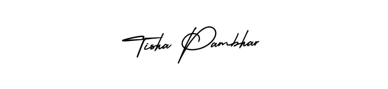 Make a short Tisha Pambhar signature style. Manage your documents anywhere anytime using AmerikaSignatureDemo-Regular. Create and add eSignatures, submit forms, share and send files easily. Tisha Pambhar signature style 3 images and pictures png