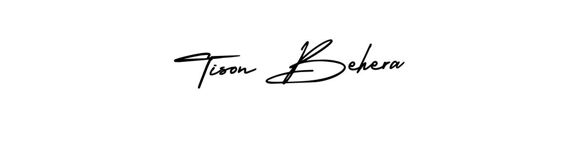 The best way (AmerikaSignatureDemo-Regular) to make a short signature is to pick only two or three words in your name. The name Tison Behera include a total of six letters. For converting this name. Tison Behera signature style 3 images and pictures png