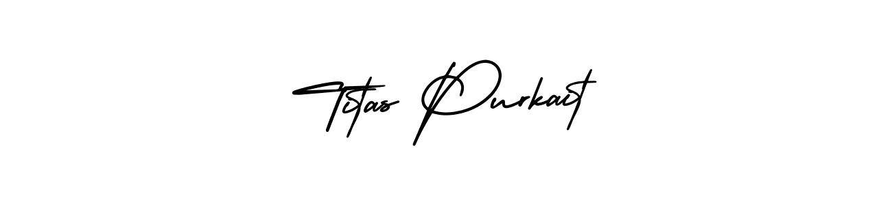Make a short Titas Purkait signature style. Manage your documents anywhere anytime using AmerikaSignatureDemo-Regular. Create and add eSignatures, submit forms, share and send files easily. Titas Purkait signature style 3 images and pictures png