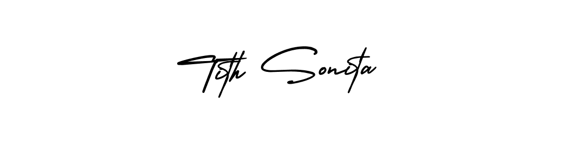 Use a signature maker to create a handwritten signature online. With this signature software, you can design (AmerikaSignatureDemo-Regular) your own signature for name Tith Sonita. Tith Sonita signature style 3 images and pictures png