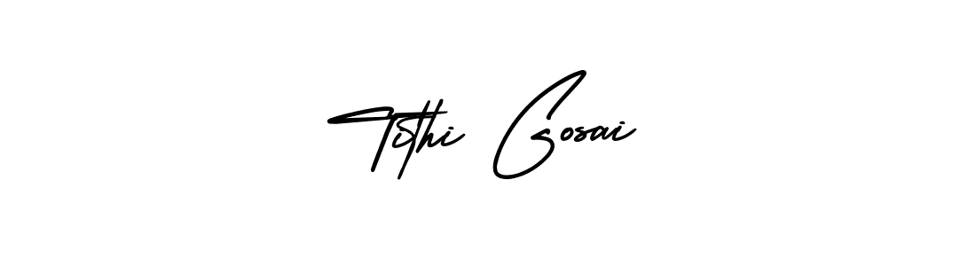 How to make Tithi Gosai signature? AmerikaSignatureDemo-Regular is a professional autograph style. Create handwritten signature for Tithi Gosai name. Tithi Gosai signature style 3 images and pictures png