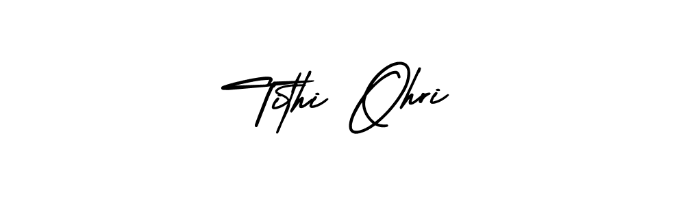 How to make Tithi Ohri signature? AmerikaSignatureDemo-Regular is a professional autograph style. Create handwritten signature for Tithi Ohri name. Tithi Ohri signature style 3 images and pictures png