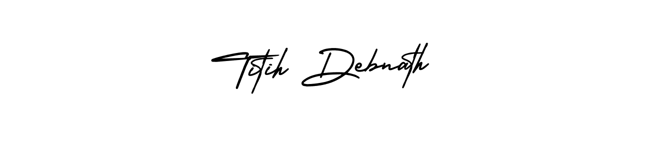 This is the best signature style for the Titih Debnath name. Also you like these signature font (AmerikaSignatureDemo-Regular). Mix name signature. Titih Debnath signature style 3 images and pictures png