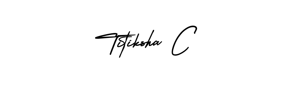 Titiksha C stylish signature style. Best Handwritten Sign (AmerikaSignatureDemo-Regular) for my name. Handwritten Signature Collection Ideas for my name Titiksha C. Titiksha C signature style 3 images and pictures png