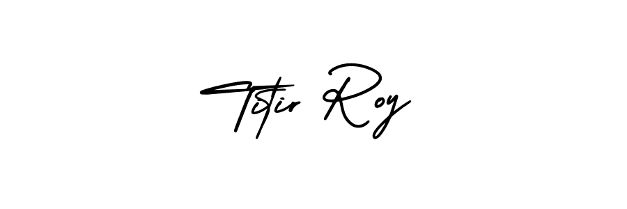 How to make Titir Roy name signature. Use AmerikaSignatureDemo-Regular style for creating short signs online. This is the latest handwritten sign. Titir Roy signature style 3 images and pictures png