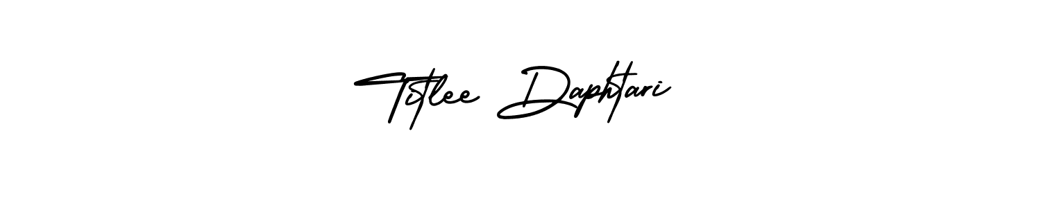 Make a short Titlee Daphtari signature style. Manage your documents anywhere anytime using AmerikaSignatureDemo-Regular. Create and add eSignatures, submit forms, share and send files easily. Titlee Daphtari signature style 3 images and pictures png