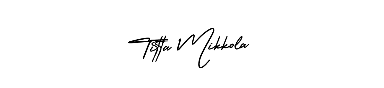 Titta Mikkola stylish signature style. Best Handwritten Sign (AmerikaSignatureDemo-Regular) for my name. Handwritten Signature Collection Ideas for my name Titta Mikkola. Titta Mikkola signature style 3 images and pictures png