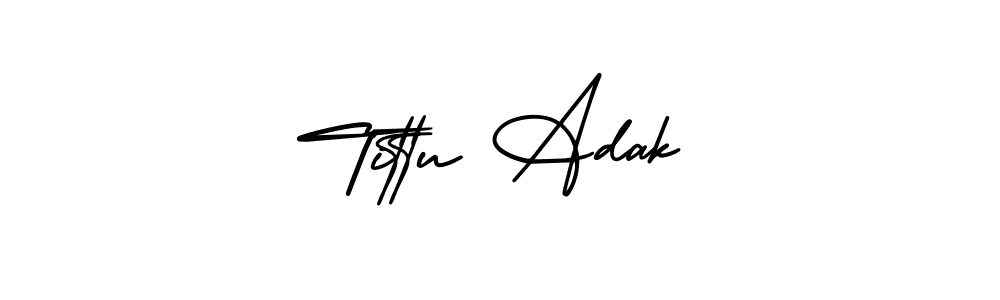 Tittu Adak stylish signature style. Best Handwritten Sign (AmerikaSignatureDemo-Regular) for my name. Handwritten Signature Collection Ideas for my name Tittu Adak. Tittu Adak signature style 3 images and pictures png