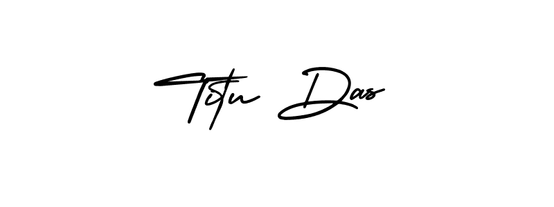 Use a signature maker to create a handwritten signature online. With this signature software, you can design (AmerikaSignatureDemo-Regular) your own signature for name Titu Das. Titu Das signature style 3 images and pictures png