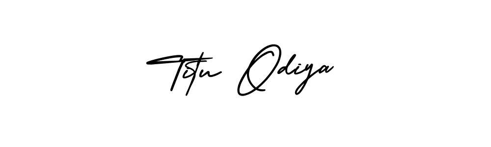 How to make Titu Odiya name signature. Use AmerikaSignatureDemo-Regular style for creating short signs online. This is the latest handwritten sign. Titu Odiya signature style 3 images and pictures png