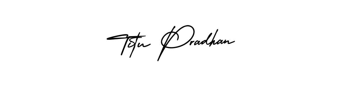 Design your own signature with our free online signature maker. With this signature software, you can create a handwritten (AmerikaSignatureDemo-Regular) signature for name Titu Pradhan. Titu Pradhan signature style 3 images and pictures png