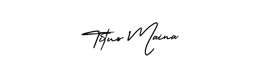 Make a beautiful signature design for name Titus Maina. With this signature (AmerikaSignatureDemo-Regular) style, you can create a handwritten signature for free. Titus Maina signature style 3 images and pictures png