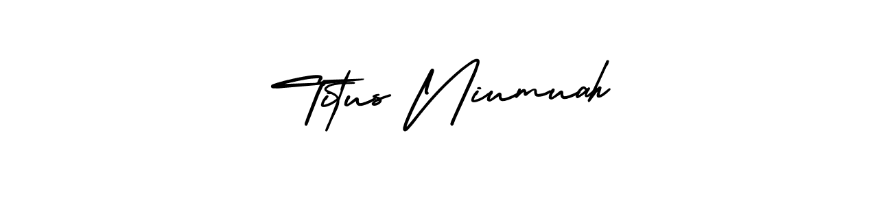 Check out images of Autograph of Titus Niumuah name. Actor Titus Niumuah Signature Style. AmerikaSignatureDemo-Regular is a professional sign style online. Titus Niumuah signature style 3 images and pictures png