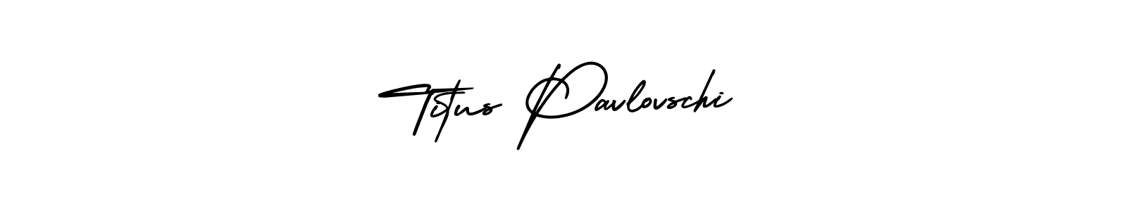 Make a short Titus Pavlovschi signature style. Manage your documents anywhere anytime using AmerikaSignatureDemo-Regular. Create and add eSignatures, submit forms, share and send files easily. Titus Pavlovschi signature style 3 images and pictures png