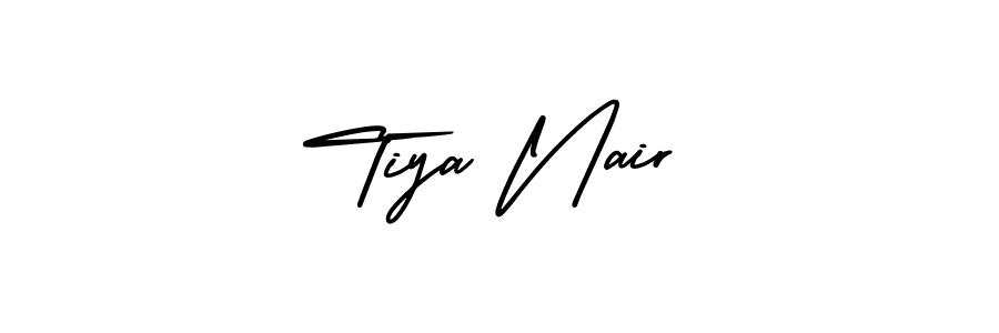AmerikaSignatureDemo-Regular is a professional signature style that is perfect for those who want to add a touch of class to their signature. It is also a great choice for those who want to make their signature more unique. Get Tiya Nair name to fancy signature for free. Tiya Nair signature style 3 images and pictures png