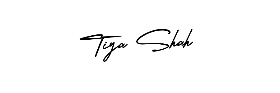 This is the best signature style for the Tiya Shah name. Also you like these signature font (AmerikaSignatureDemo-Regular). Mix name signature. Tiya Shah signature style 3 images and pictures png