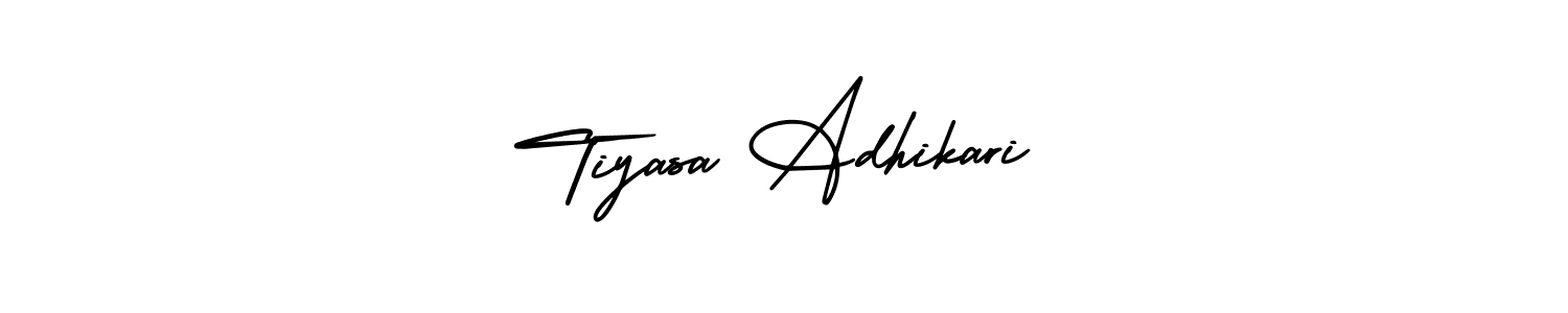 Make a beautiful signature design for name Tiyasa Adhikari. With this signature (AmerikaSignatureDemo-Regular) style, you can create a handwritten signature for free. Tiyasa Adhikari signature style 3 images and pictures png