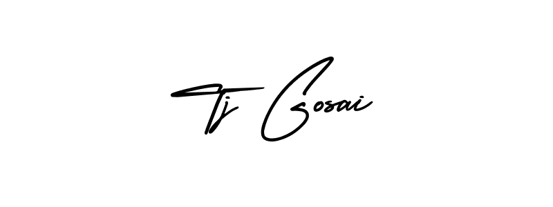 Use a signature maker to create a handwritten signature online. With this signature software, you can design (AmerikaSignatureDemo-Regular) your own signature for name Tj Gosai. Tj Gosai signature style 3 images and pictures png