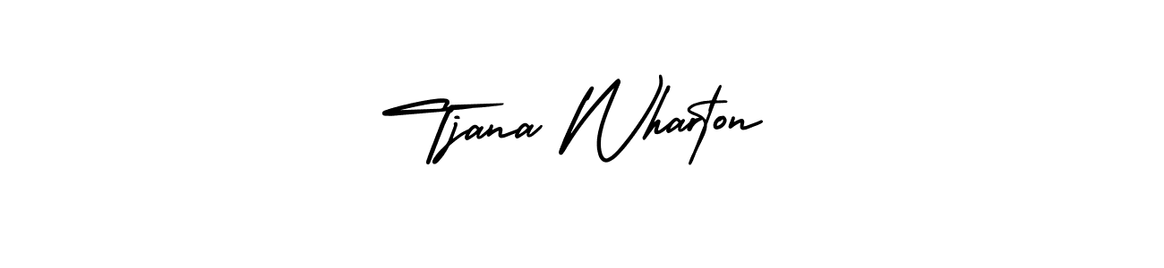 Make a beautiful signature design for name Tjana Wharton. With this signature (AmerikaSignatureDemo-Regular) style, you can create a handwritten signature for free. Tjana Wharton signature style 3 images and pictures png