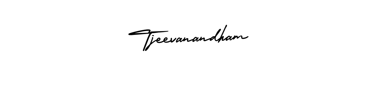 How to make Tjeevanandham name signature. Use AmerikaSignatureDemo-Regular style for creating short signs online. This is the latest handwritten sign. Tjeevanandham signature style 3 images and pictures png