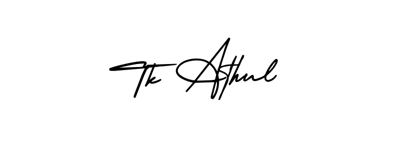 Make a beautiful signature design for name Tk Athul. With this signature (AmerikaSignatureDemo-Regular) style, you can create a handwritten signature for free. Tk Athul signature style 3 images and pictures png