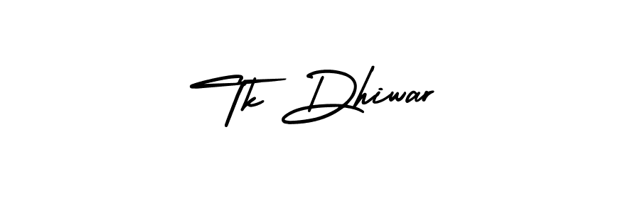 if you are searching for the best signature style for your name Tk Dhiwar. so please give up your signature search. here we have designed multiple signature styles  using AmerikaSignatureDemo-Regular. Tk Dhiwar signature style 3 images and pictures png