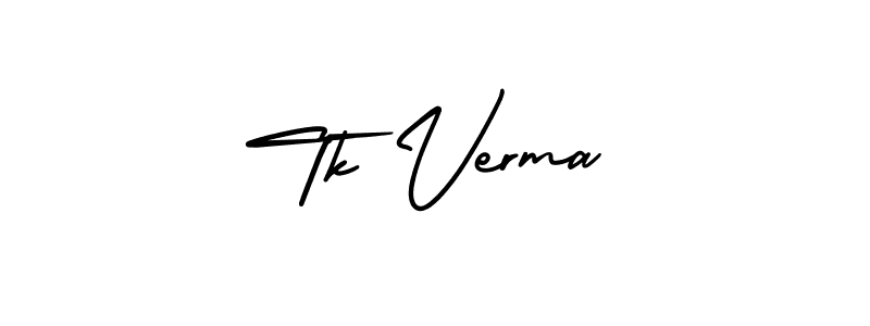 How to make Tk Verma signature? AmerikaSignatureDemo-Regular is a professional autograph style. Create handwritten signature for Tk Verma name. Tk Verma signature style 3 images and pictures png