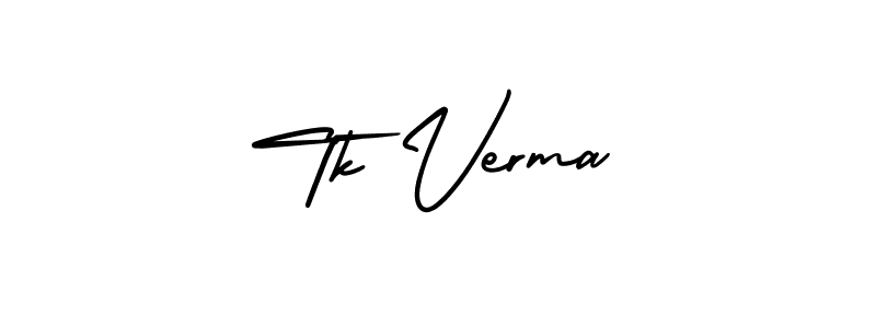 How to make Tk Verma signature? AmerikaSignatureDemo-Regular is a professional autograph style. Create handwritten signature for Tk Verma name. Tk Verma signature style 3 images and pictures png