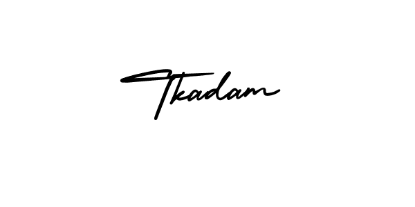 Tkadam stylish signature style. Best Handwritten Sign (AmerikaSignatureDemo-Regular) for my name. Handwritten Signature Collection Ideas for my name Tkadam. Tkadam signature style 3 images and pictures png