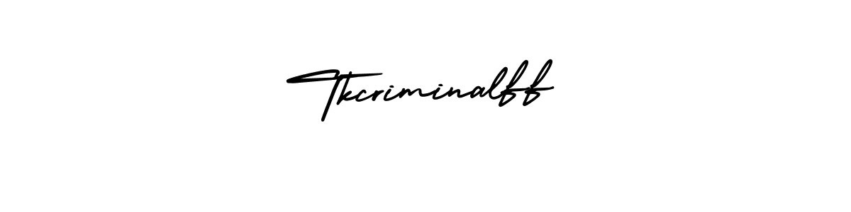 How to make Tkcriminalff name signature. Use AmerikaSignatureDemo-Regular style for creating short signs online. This is the latest handwritten sign. Tkcriminalff signature style 3 images and pictures png