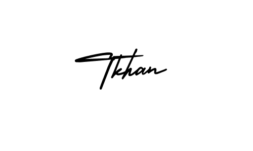 It looks lik you need a new signature style for name Tkhan. Design unique handwritten (AmerikaSignatureDemo-Regular) signature with our free signature maker in just a few clicks. Tkhan signature style 3 images and pictures png