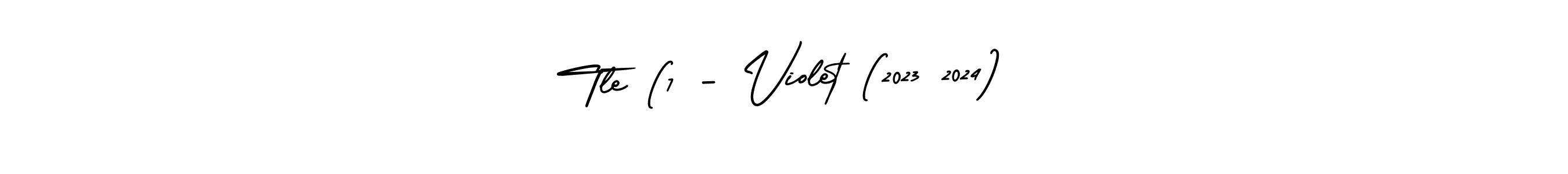 This is the best signature style for the Tle (7 - Violet (2023 2024) name. Also you like these signature font (AmerikaSignatureDemo-Regular). Mix name signature. Tle (7 - Violet (2023 2024) signature style 3 images and pictures png