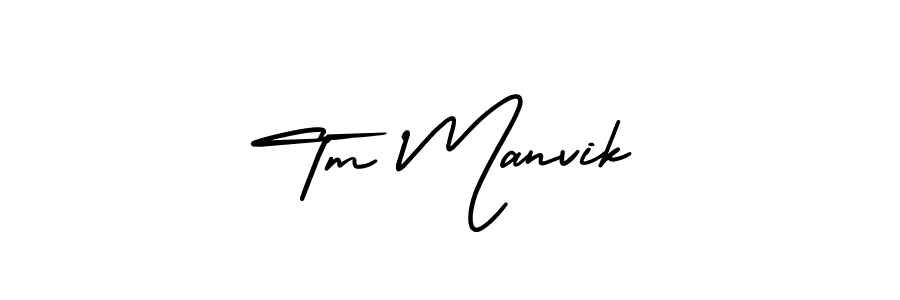 This is the best signature style for the Tm Manvik name. Also you like these signature font (AmerikaSignatureDemo-Regular). Mix name signature. Tm Manvik signature style 3 images and pictures png