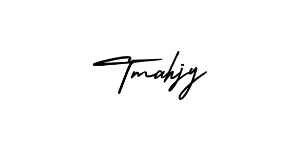 You should practise on your own different ways (AmerikaSignatureDemo-Regular) to write your name (Tmahjy) in signature. don't let someone else do it for you. Tmahjy signature style 3 images and pictures png