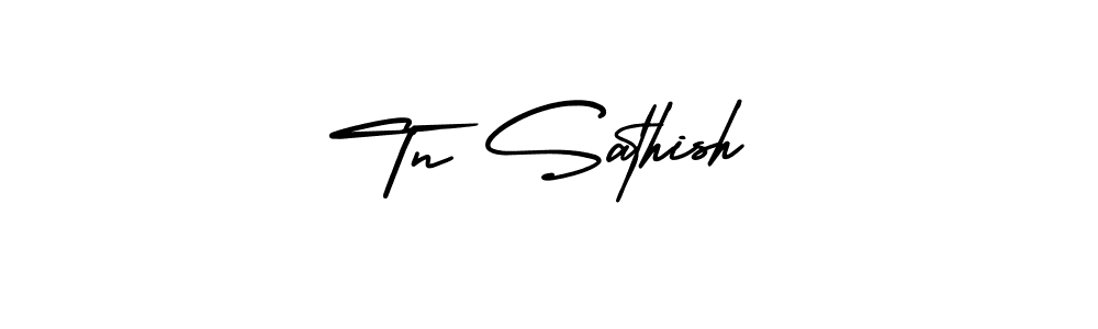 Design your own signature with our free online signature maker. With this signature software, you can create a handwritten (AmerikaSignatureDemo-Regular) signature for name Tn Sathish. Tn Sathish signature style 3 images and pictures png