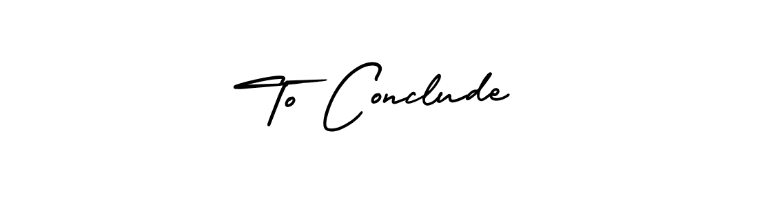 You should practise on your own different ways (AmerikaSignatureDemo-Regular) to write your name (To Conclude) in signature. don't let someone else do it for you. To Conclude signature style 3 images and pictures png