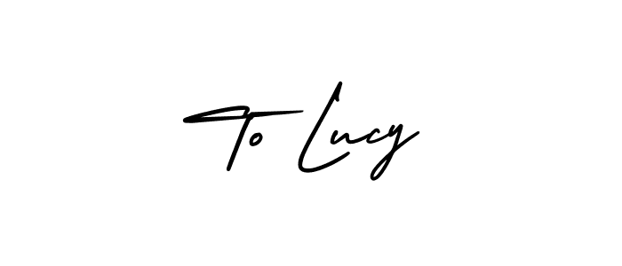 Make a beautiful signature design for name To Lucy. With this signature (AmerikaSignatureDemo-Regular) style, you can create a handwritten signature for free. To Lucy signature style 3 images and pictures png