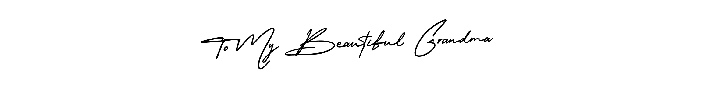 Use a signature maker to create a handwritten signature online. With this signature software, you can design (AmerikaSignatureDemo-Regular) your own signature for name To My Beautiful Grandma. To My Beautiful Grandma signature style 3 images and pictures png